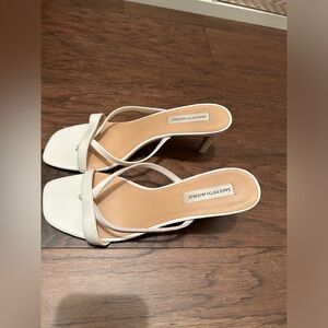 saks fifth avenue white kitten heels, worn twice